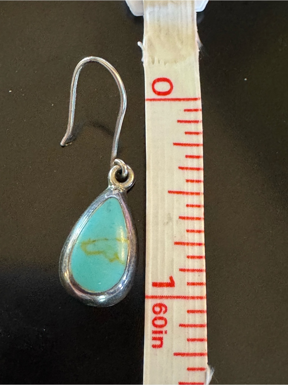 Vintage ATI Mexico Sterling Silver Turquoise Drop Earrings - Picture 4 of 4